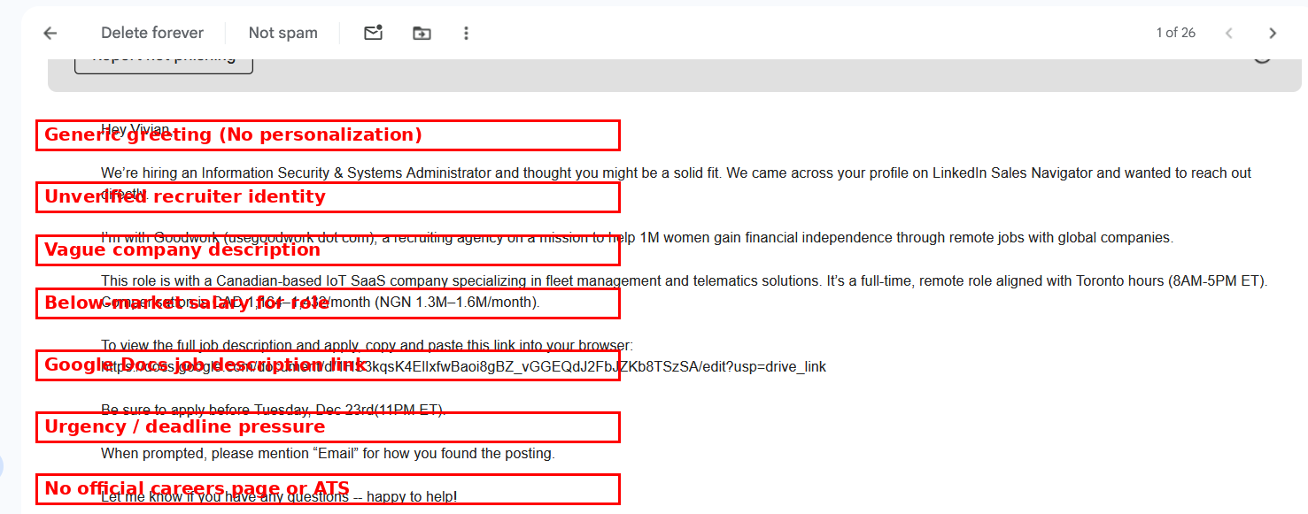 Fake Job Recruitment Phishing Scam (Credential Harvesting & Data Theft)